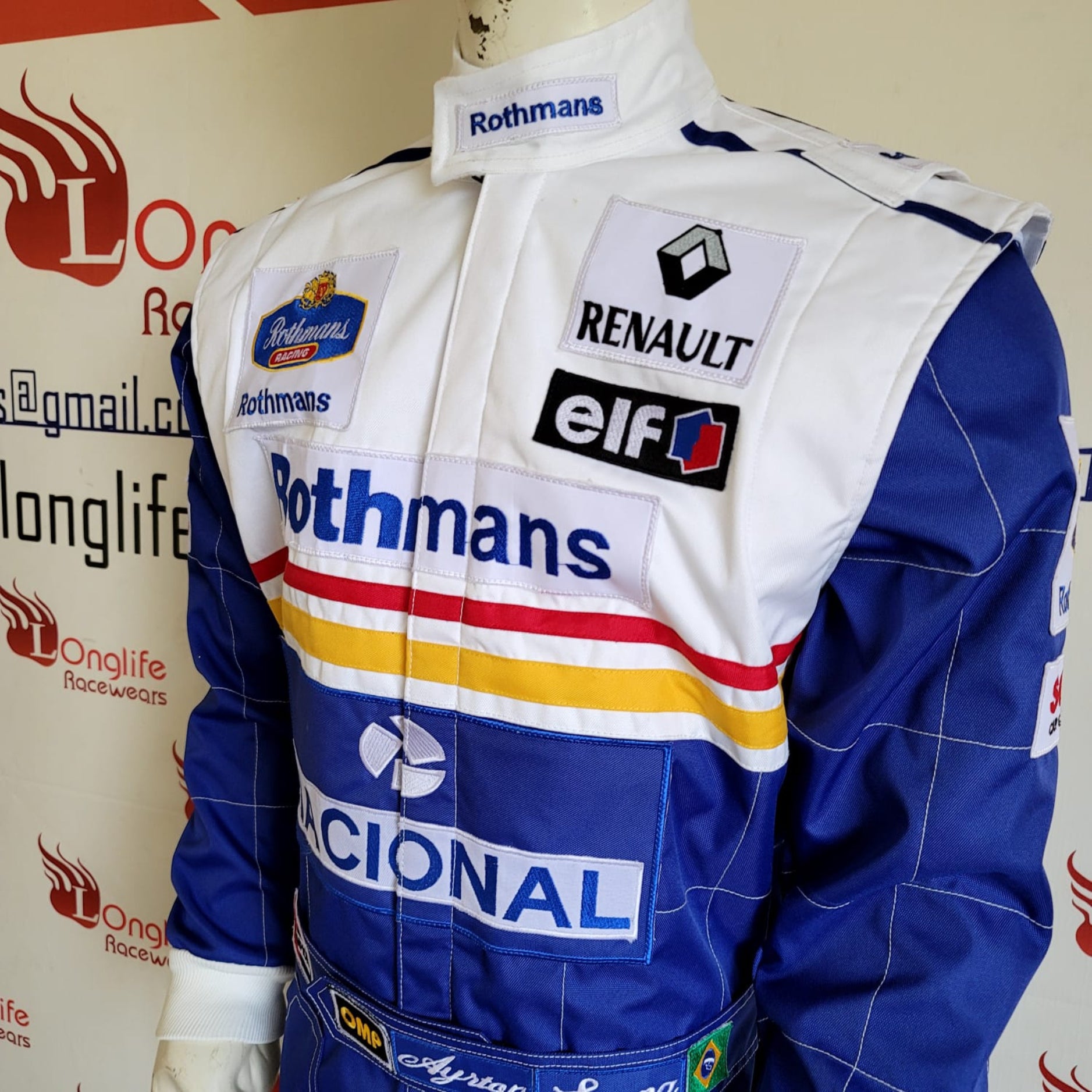 Ayrton Senna 1994 PARIS BERCY Replica Racing Suit  "Longlife Racewears"